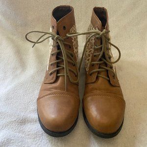 Tan Ankle Boots with Detail